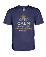 Let the programmer V-Neck T-Shirt front