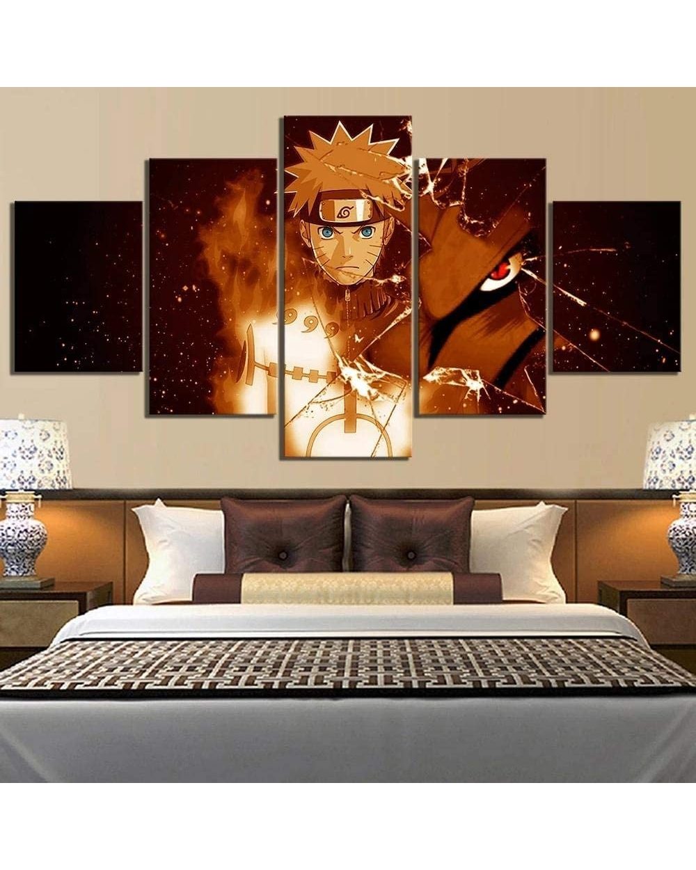 Anime Manga Modular Pictures Ninja Figure Picture Print Anime 5 Panel Canvas Art Wall Decor template