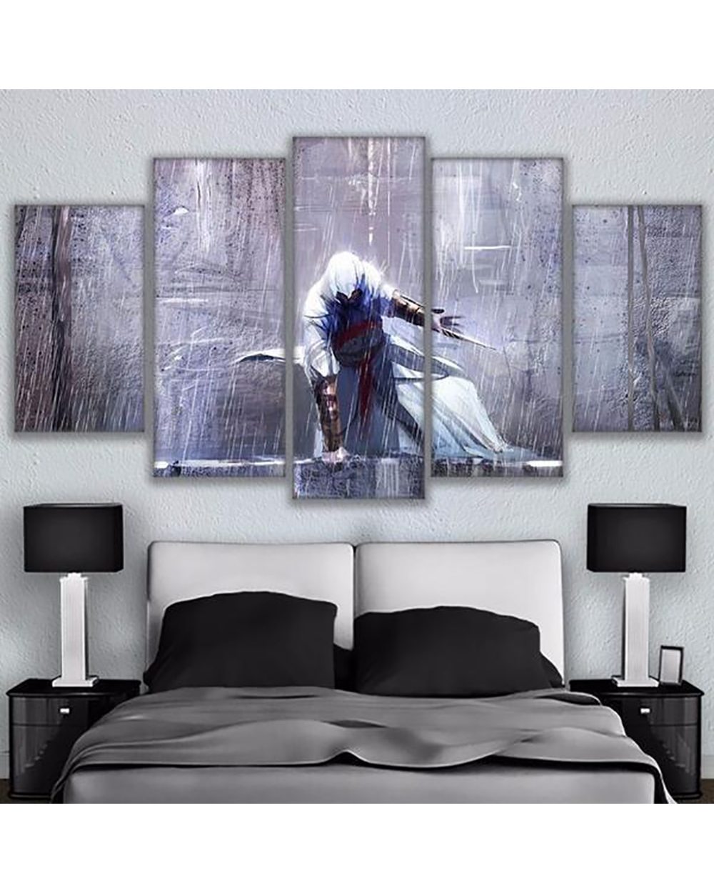 Assassin's Creed Nordic Picture Print Cartoon 5 Panel Canvas Art Wall Decor template