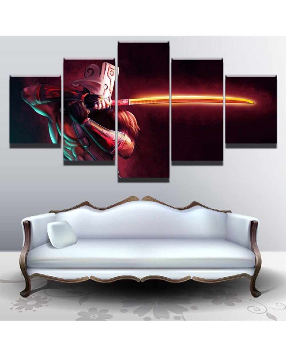 Gaming Poster Samurai Juggernaut Picture Print Game 5 Panel Canvas Art Wall Decor template
