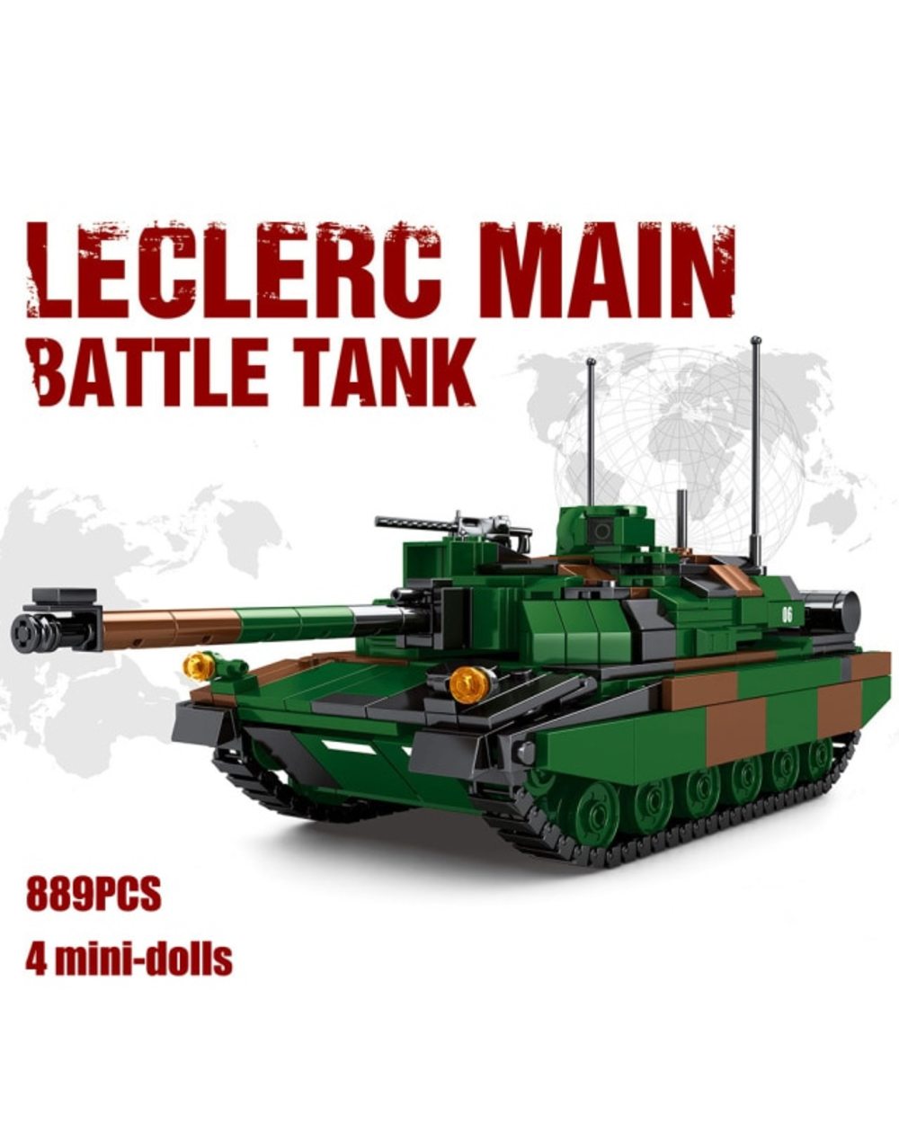 Tanks Challenger Leopard 2A7 Main Battle Tank Soldier Police Building Blocks WW2 Bricks Army Kids Children Toys Gifts template
