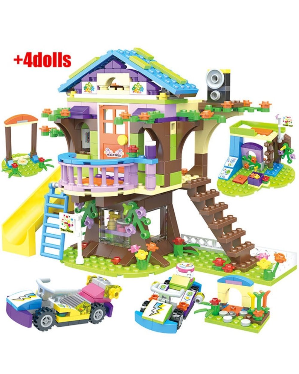587pcs Emma Mia Tree House Adventure Camp Building Bricks For Friends Figure Bricks Educational Toys for Girls template