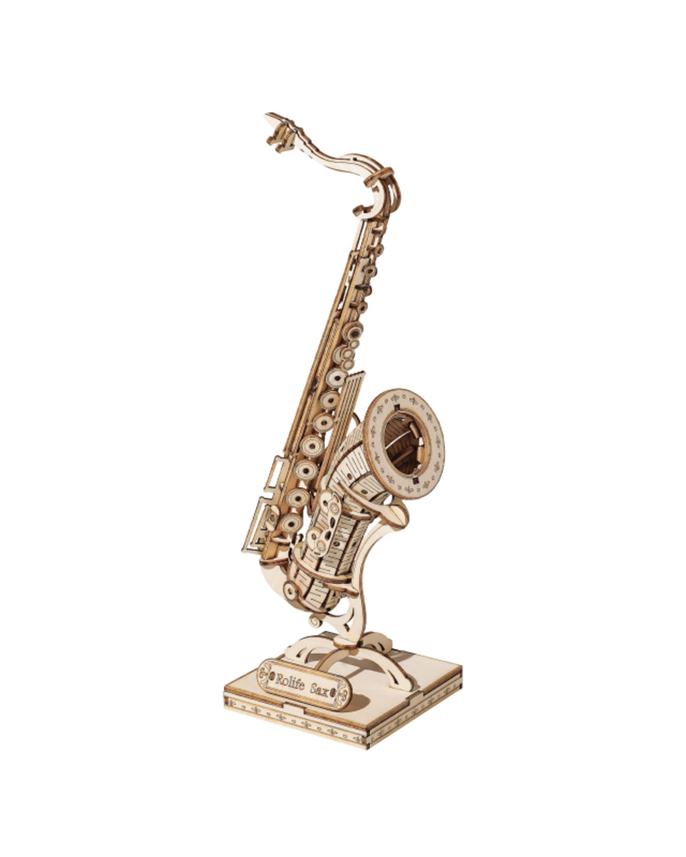 4 Kinds DIY 3D Musical Instrument Wooden Puzzle Game Assembly Saxophone Drum kit Accordion Cello Toy Gift for Children template