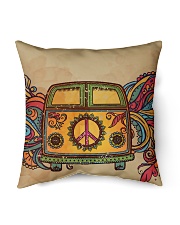Hippie Vintage Car Mini Van Ornamental 12 Indoor Pillow - 16” x 16” front
