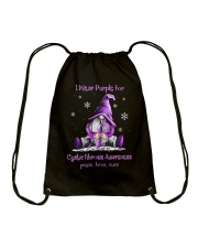 I Wear Purple For Cystic Fibrosis Awareness Drawstring Bag tile