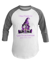 I Wear Purple For Cystic Fibrosis Awareness Baseball Tee tile