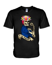 Dia De Los Mexican V-Neck T-Shirt tile