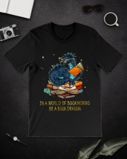 In A World Of Bookworms Dragon Classic T-Shirt lifestyle-mens-crewneck-front-16