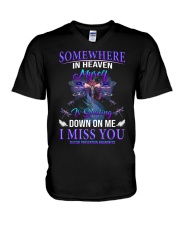 Suicide Prevention Awareness Somewhere in Heaven Myself V-Neck T-Shirt tile