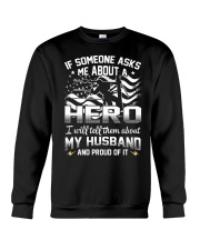 Hero- My husband - Lineman Wife Crewneck Sweatshirt thumbnail