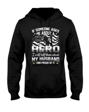 Hero- My husband - Lineman Wife Hooded Sweatshirt thumbnail