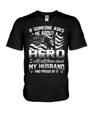 Hero- My husband - Lineman Wife V-Neck T-Shirt thumbnail