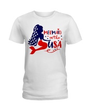 Mermaid in the USA shirt Ladies T-Shirt thumbnail