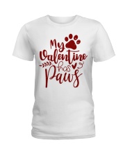 My valentine has paws Ladies T-Shirt thumbnail