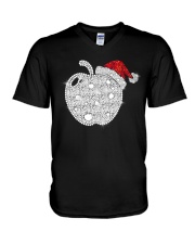 Apple Teacher Shirt V-Neck T-Shirt tile