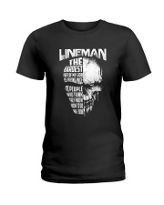 Lineman Nice To People Know How To Do My Job Ladies T-Shirt thumbnail