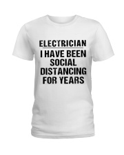 Electrician Social Distancing Ladies T-Shirt thumbnail