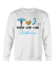 Nurse Love Cure Diabetes Crewneck Sweatshirt thumbnail