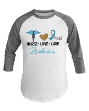 Nurse Love Cure Diabetes Baseball Tee thumbnail