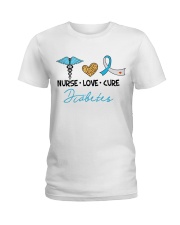 Nurse Love Cure Diabetes Ladies T-Shirt thumbnail