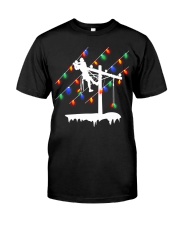 Lineman Pole Christmas Light Premium Fit Mens Tee thumbnail