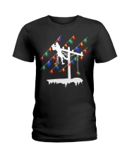 Lineman Pole Christmas Light Ladies T-Shirt thumbnail
