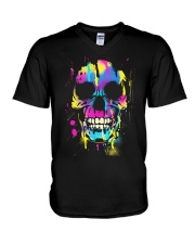 Skull Color Shirt V-Neck T-Shirt thumbnail