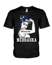 Teacher Nebraska Shirt V-Neck T-Shirt tile