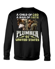 Plumber A Child Of God A Man Of Faith Crewneck Sweatshirt thumbnail