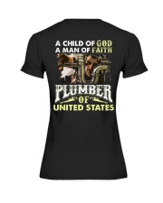 Plumber A Child Of God A Man Of Faith Premium Fit Ladies Tee thumbnail