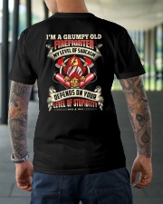 I'm A Grumpy Old Firefighter My Level Of Sarcasm Classic T-Shirt lifestyle-mens-crewneck-back-3