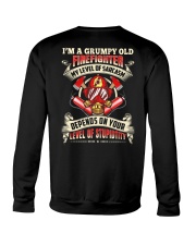 I'm A Grumpy Old Firefighter My Level Of Sarcasm Crewneck Sweatshirt thumbnail