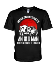 Concrete Finisher Old Man V-Neck T-Shirt thumbnail