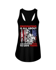 Firefighting Is All About Ass Busting Ours To Save Ladies Flowy Tank thumbnail