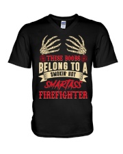 Belong To A Smokin' To Smartass Firefighter V-Neck T-Shirt thumbnail