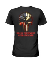 Heavy Equipment Operator Dad Skull Ladies T-Shirt thumbnail