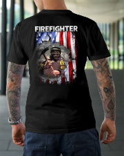 Firefighter Flag Classic T-Shirt lifestyle-mens-crewneck-back-3