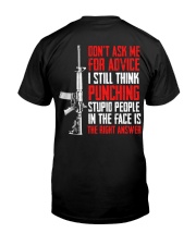 Veteran Don't Ask Me For Advice Punching Is Right Classic T-Shirt back
