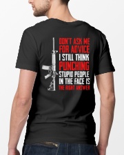 Veteran Don't Ask Me For Advice Punching Is Right Classic T-Shirt lifestyle-mens-crewneck-back-5