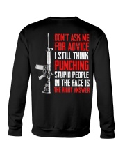 Veteran Don't Ask Me For Advice Punching Is Right Crewneck Sweatshirt thumbnail