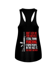 Veteran Don't Ask Me For Advice Punching Is Right Ladies Flowy Tank thumbnail