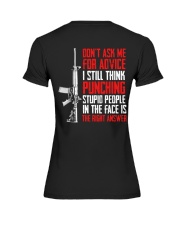 Veteran Don't Ask Me For Advice Punching Is Right Premium Fit Ladies Tee thumbnail