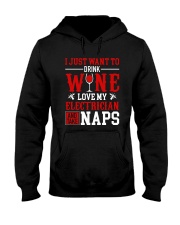 Drink Wine Love My Eletrician Hooded Sweatshirt thumbnail