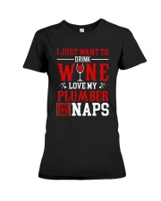 Drink Wine Love My Plumber Premium Fit Ladies Tee thumbnail