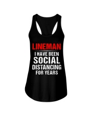 Lineman I Have Been Social Distancing For Years Ladies Flowy Tank thumbnail