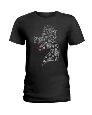 Firefighter Reindeer Merry Christmas Ladies T-Shirt thumbnail