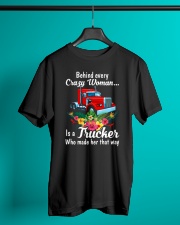 Behind Every Crazy Woman Is A Trucker Classic T-Shirt lifestyle-mens-crewneck-front-3