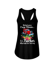 Behind Every Crazy Woman Is A Trucker Ladies Flowy Tank tile