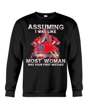 Assuming I Was Like Most Woman Firefighter Crewneck Sweatshirt tile