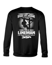 Lineman Can't Stay At Home Crewneck Sweatshirt thumbnail